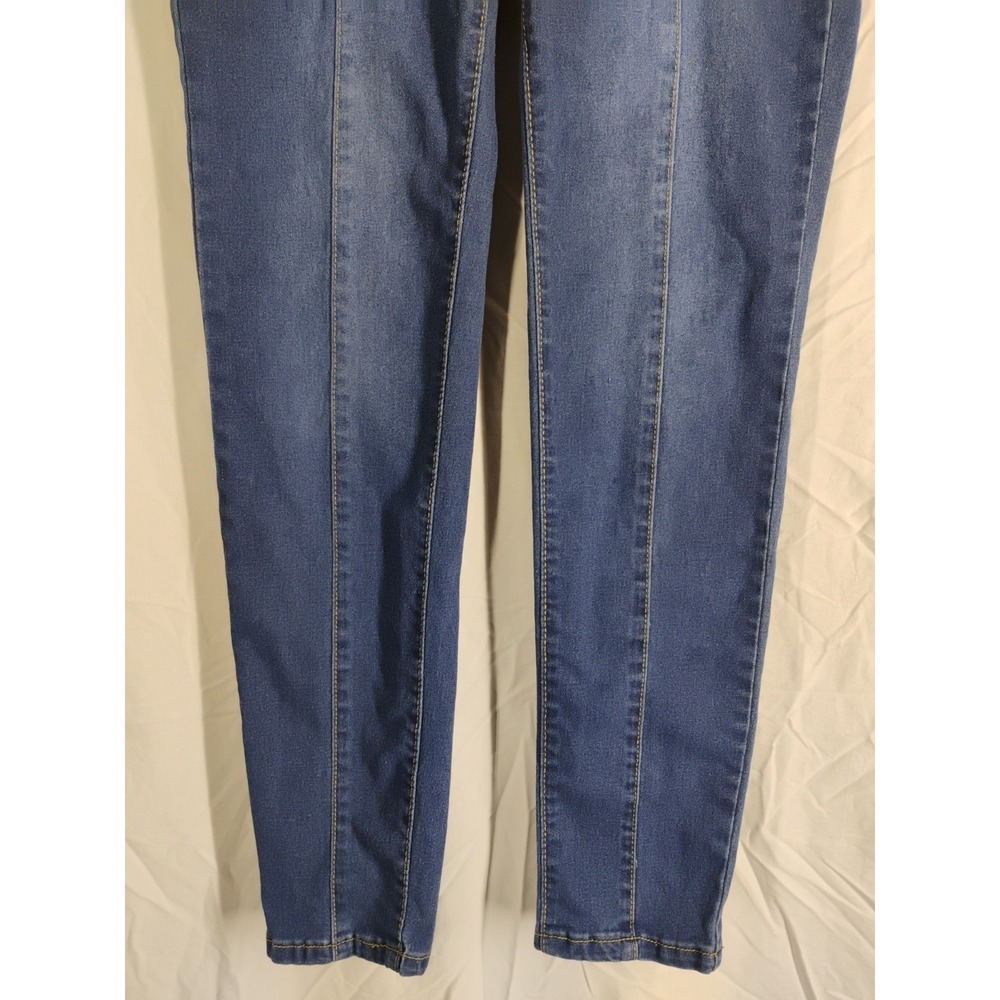 Unbranded Women's MEDIUM Dual Button Flap Closure Mid Rise Denim Blue Jeans - Picture 4 of 8
